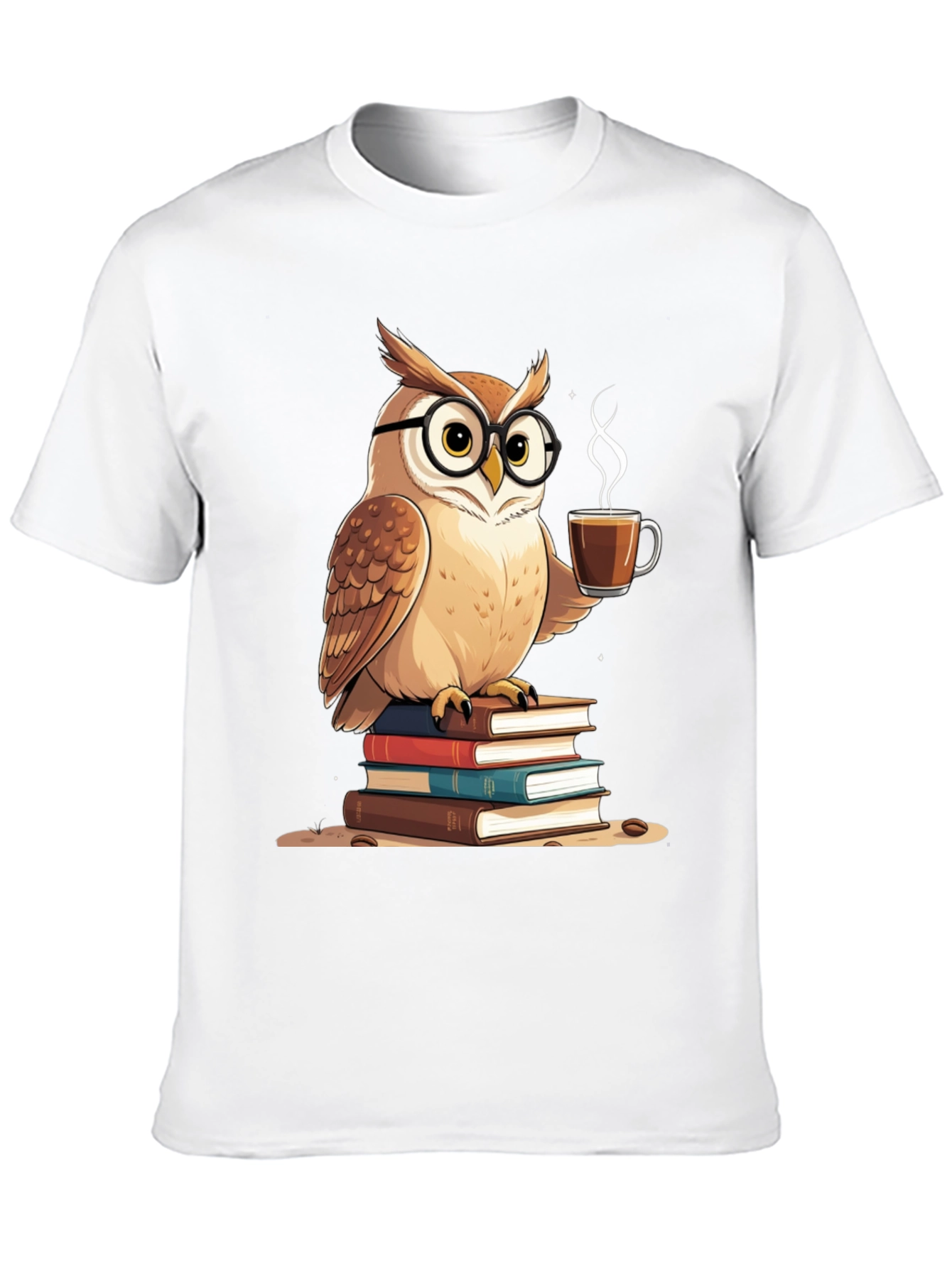 Owl Lover T-Shirt - Coffee and Books