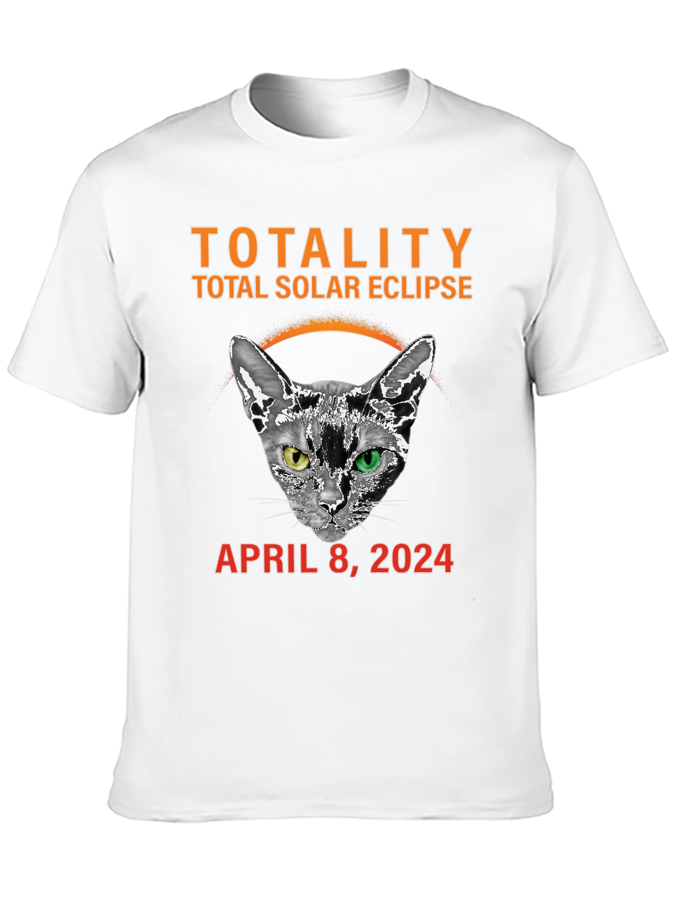 Total Solar Eclipse Cat T-Shirt: April 8 2024