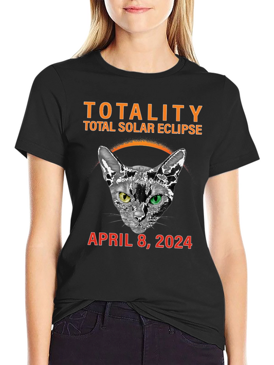 Total Solar Eclipse Cat T-Shirt: April 8 2024