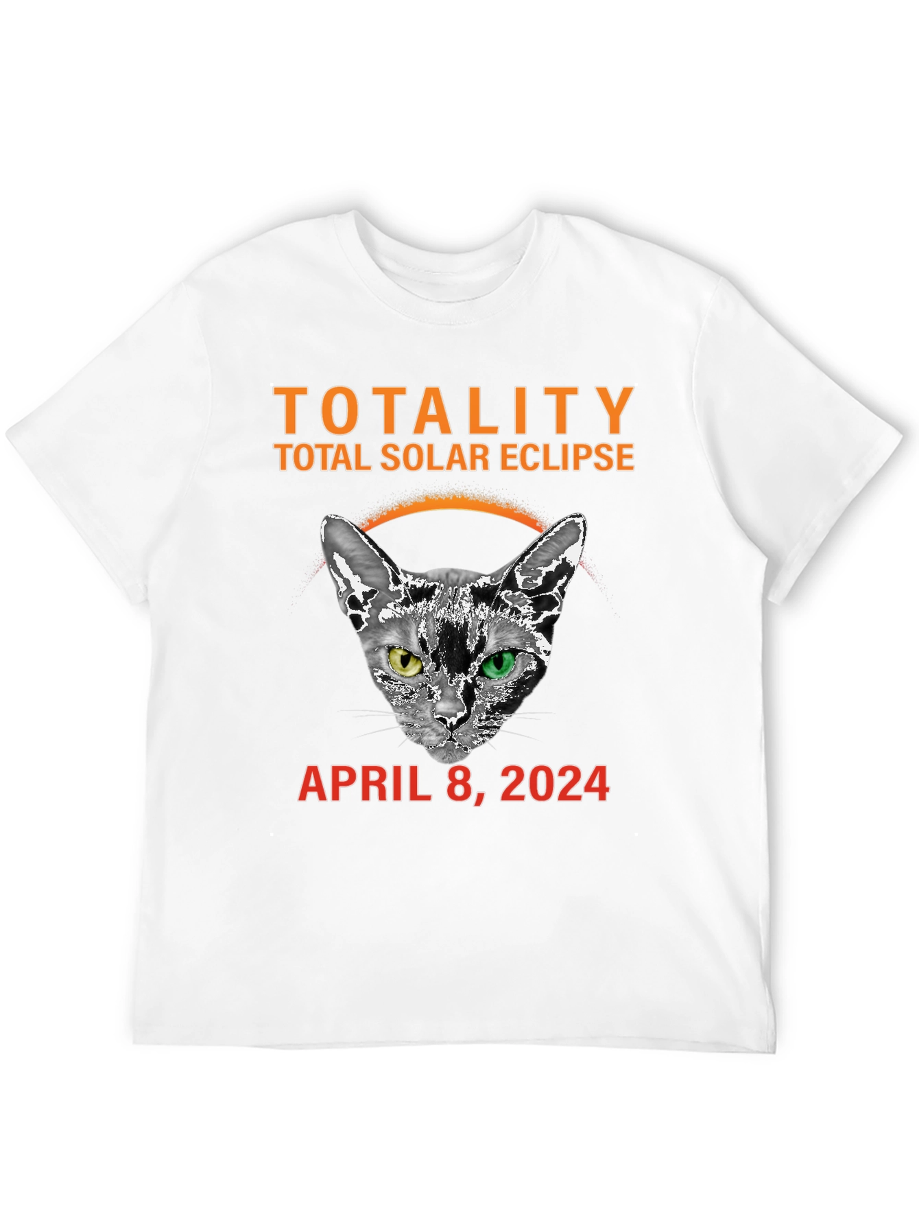 Total Solar Eclipse Cat T-Shirt: April 8 2024