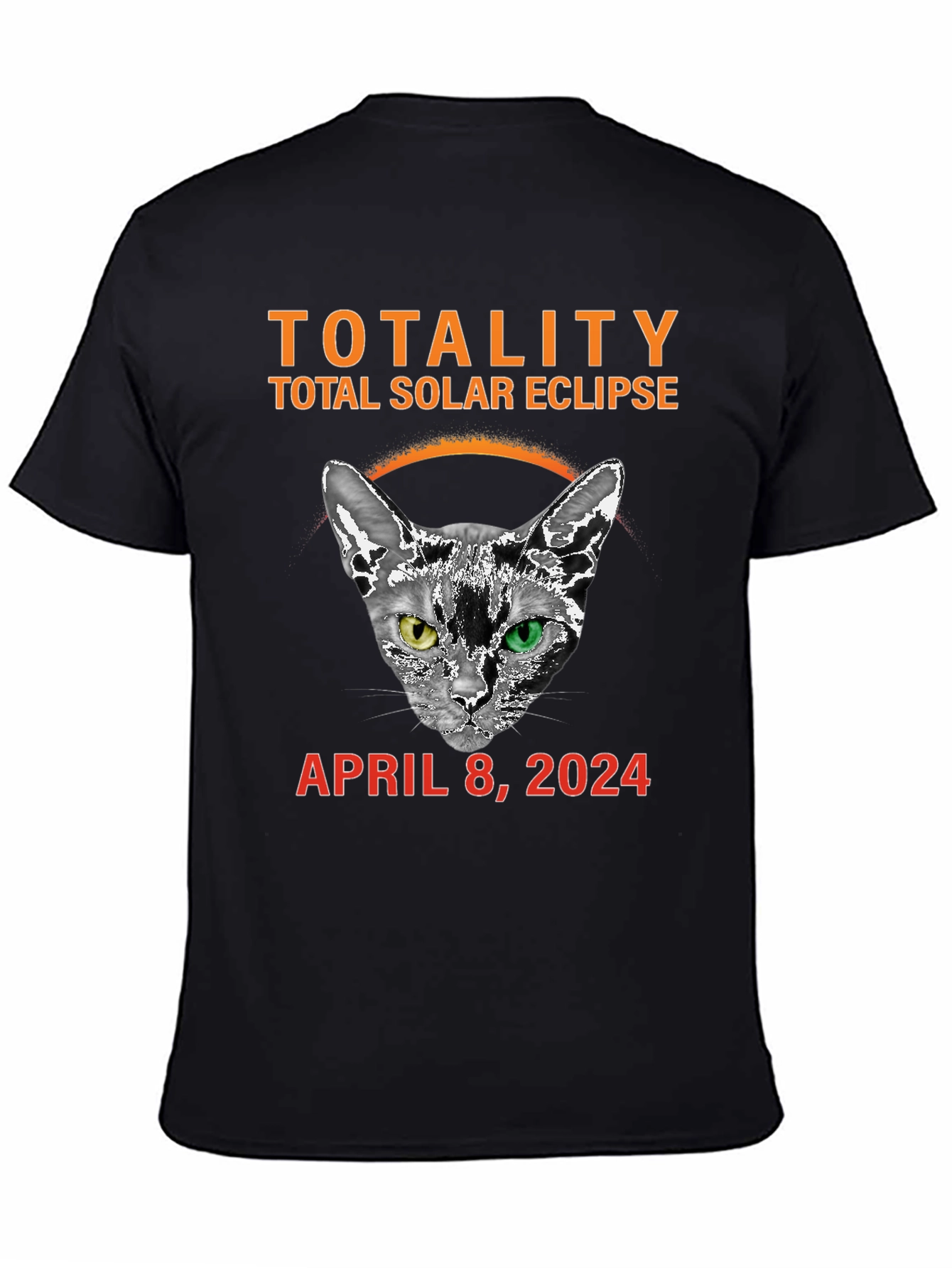 Total Solar Eclipse Cat T-Shirt: April 8 2024