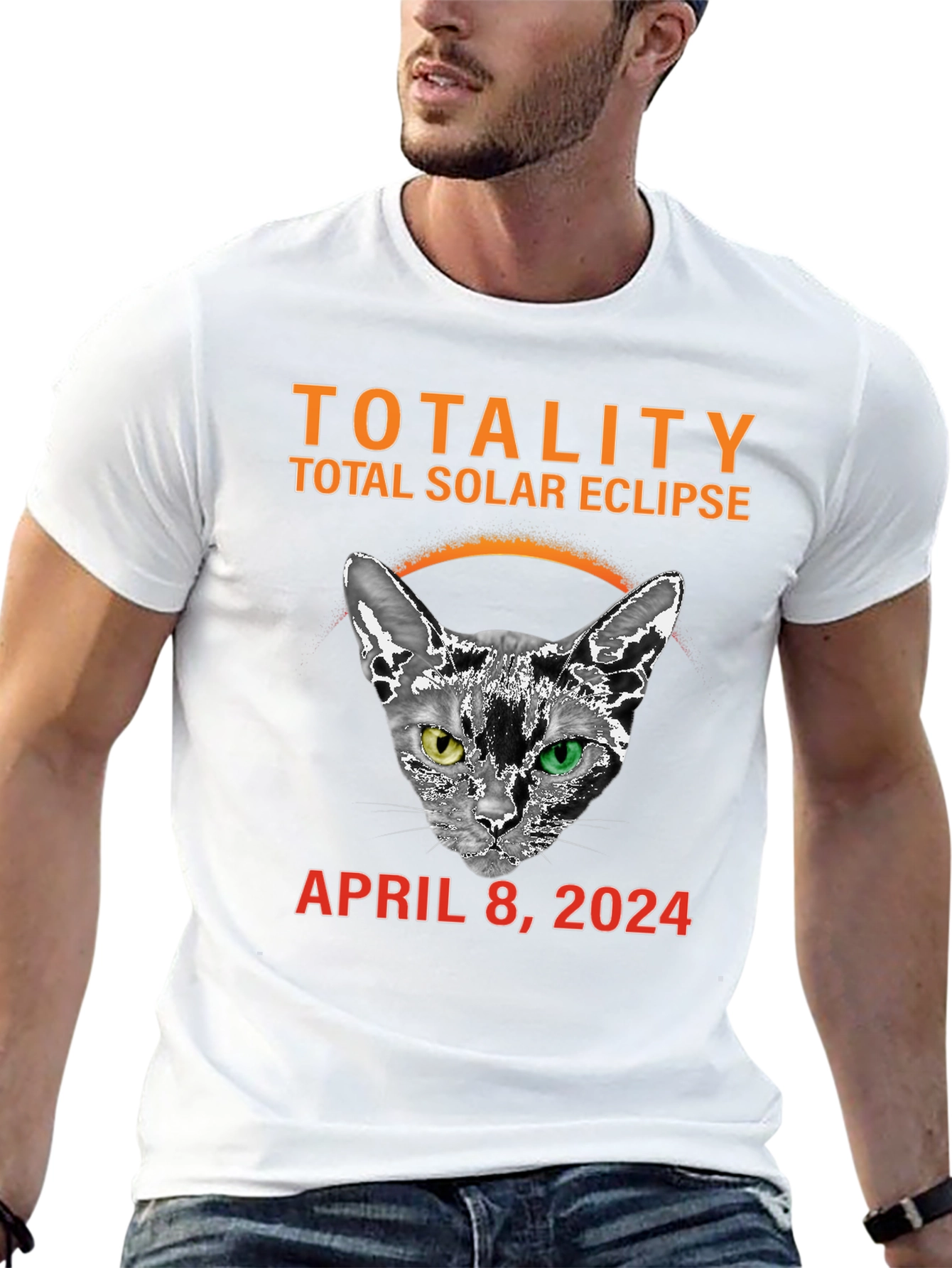 Total Solar Eclipse Cat T-Shirt: April 8 2024