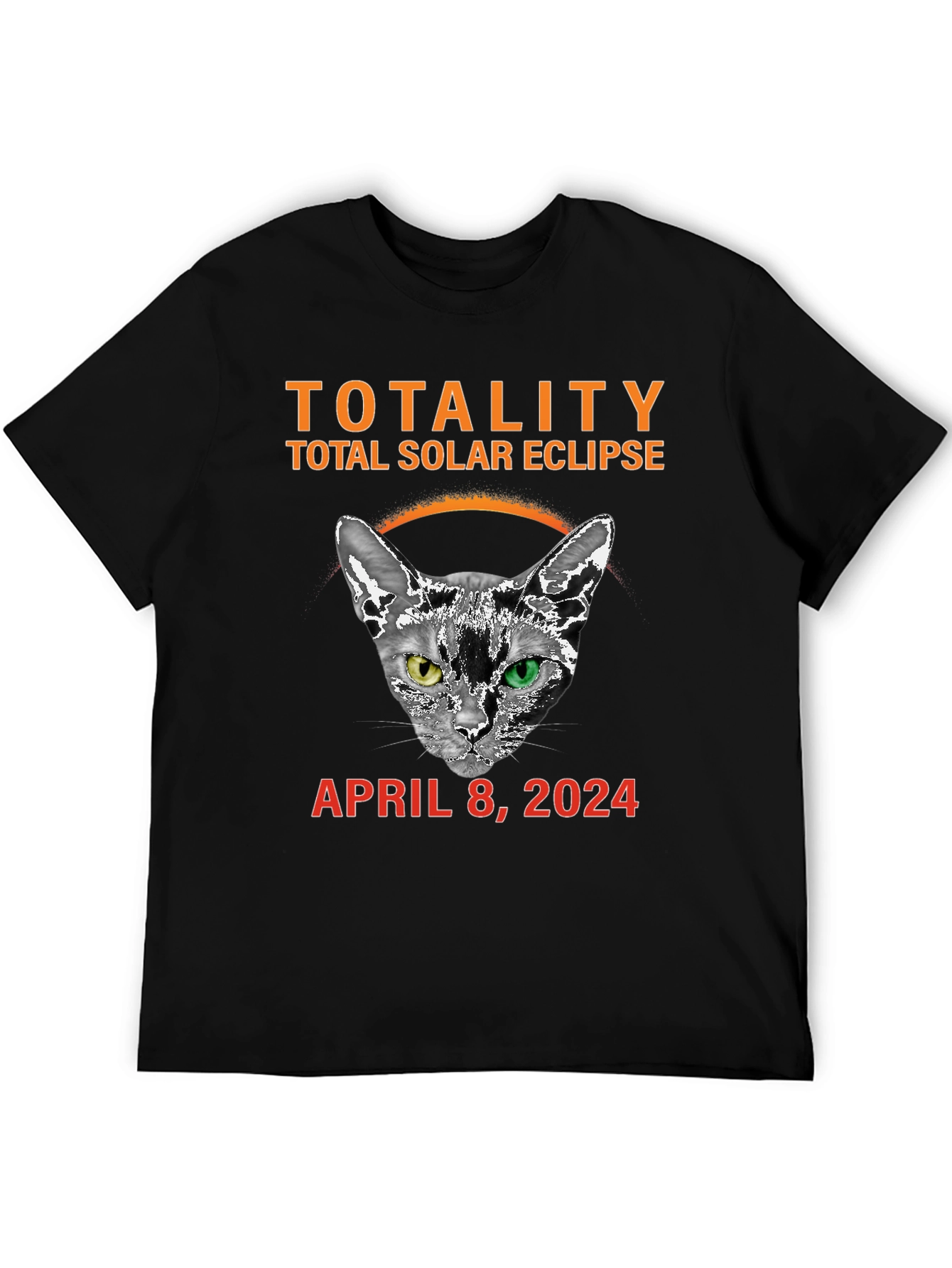 Total Solar Eclipse Cat T-Shirt: April 8 2024