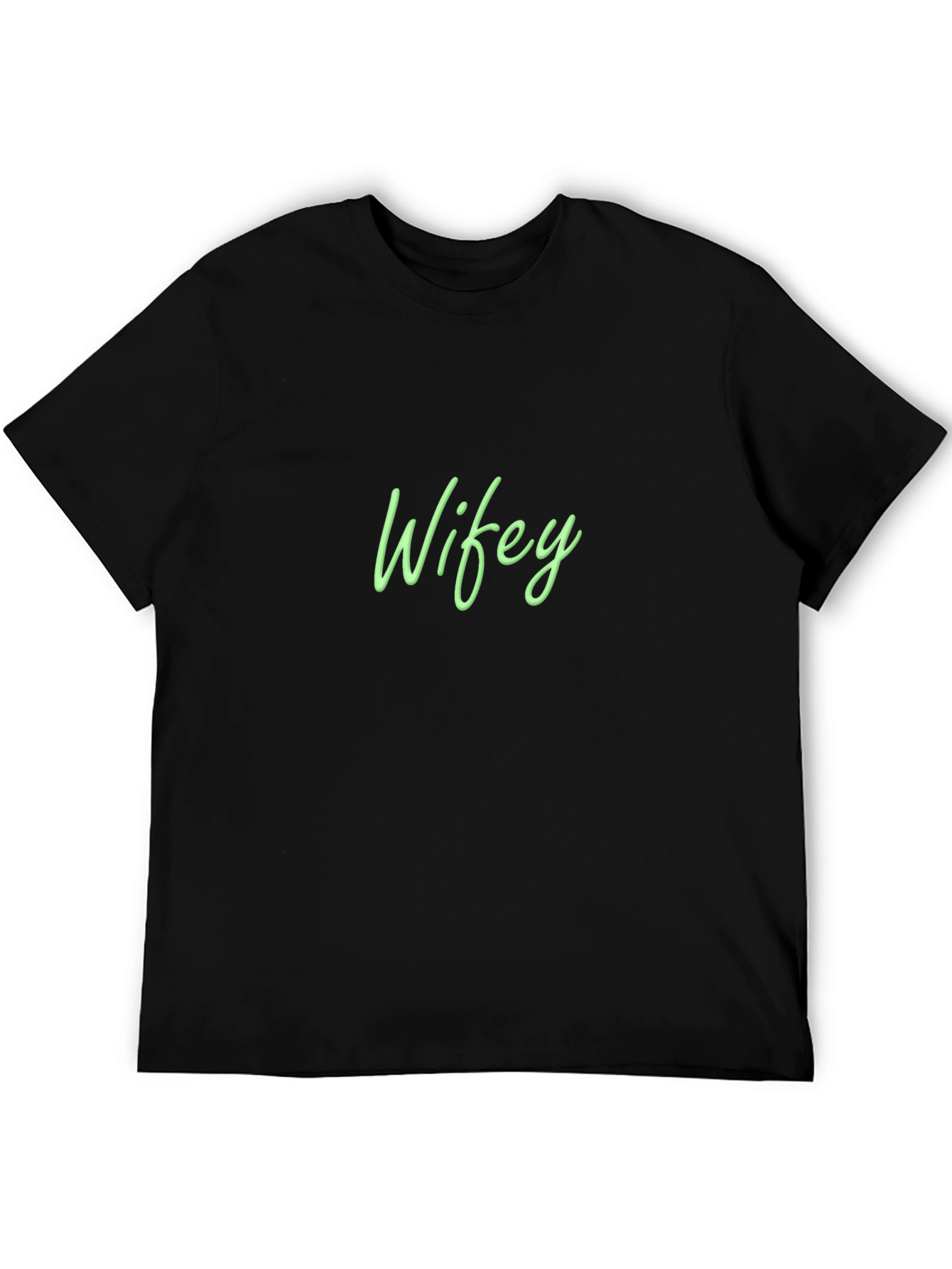Wifey Graphic Tee - Black Cotton Casual Shirt
