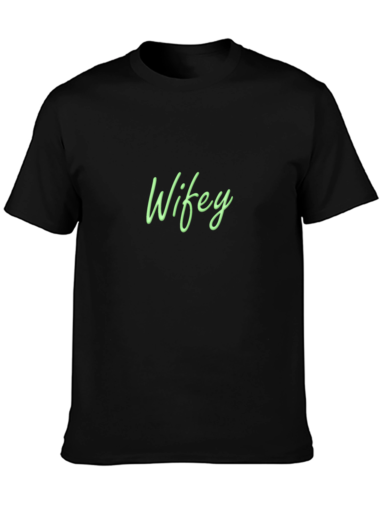 Wifey Graphic Tee - Black Cotton Casual Shirt