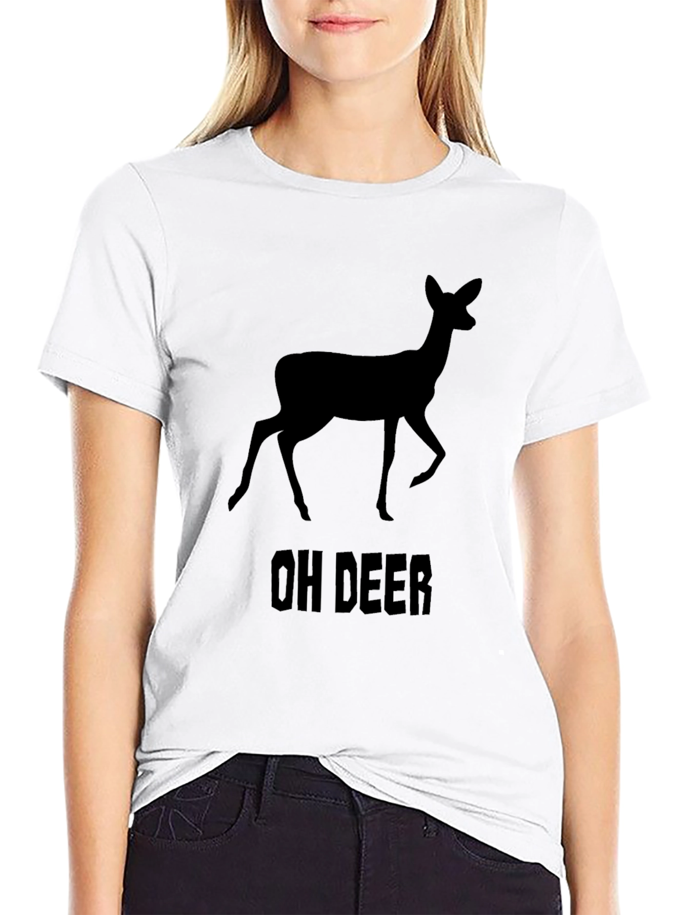 Oh Deer! Funny Graphic T-Shirt - Black