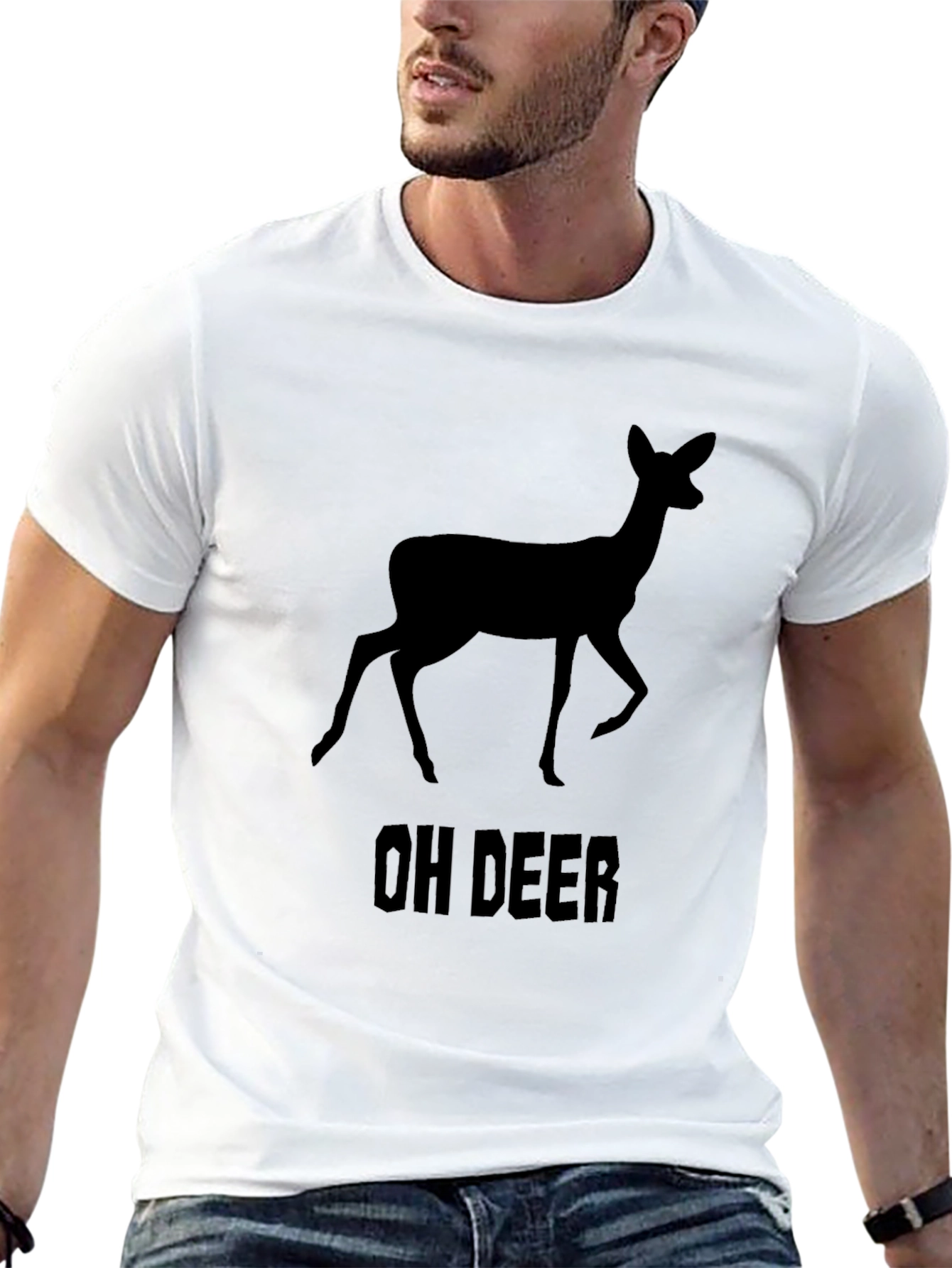 Oh Deer! Funny Graphic T-Shirt - Black