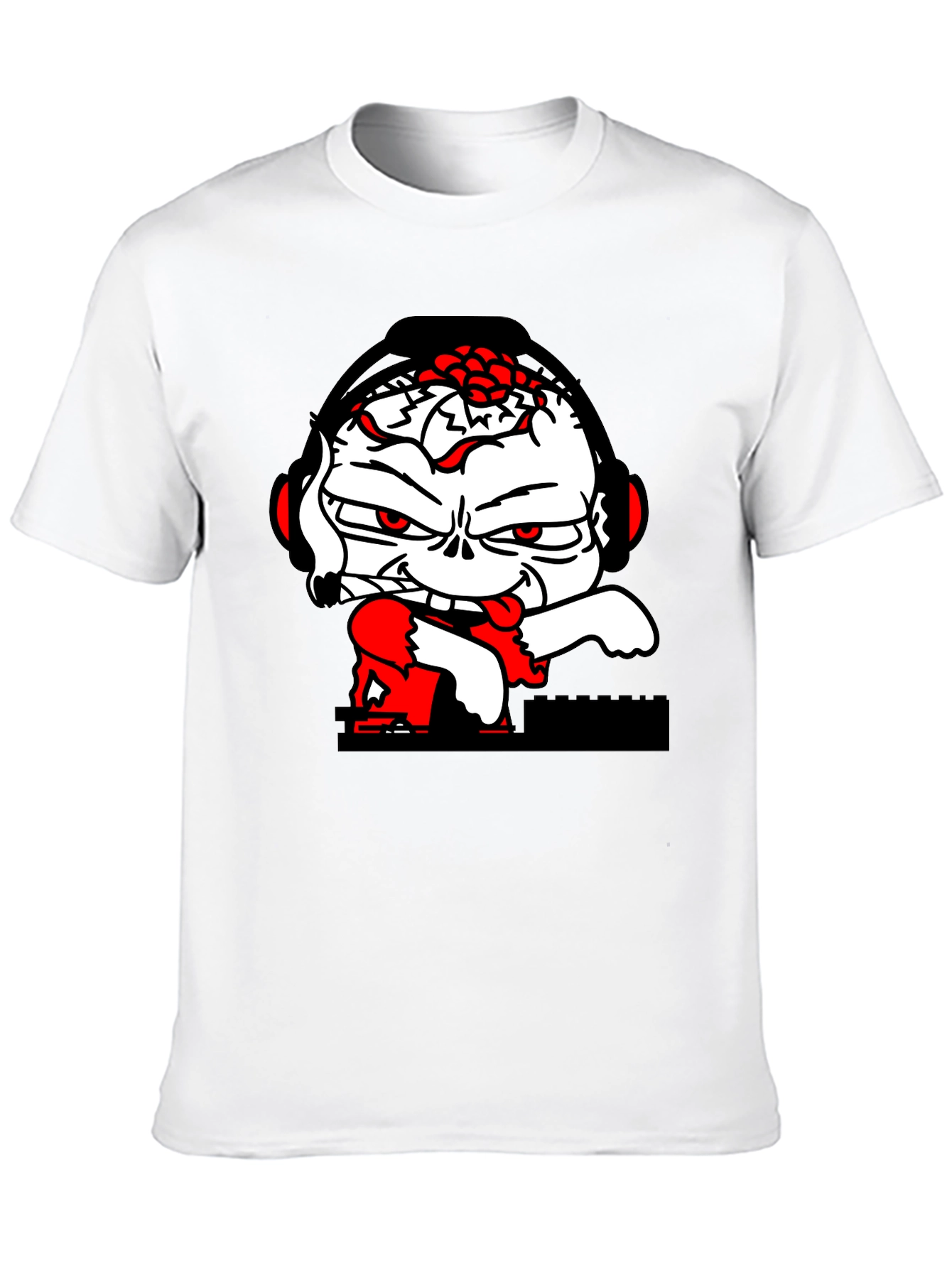 DJ Zombie Graphic Tee - Black Cotton Blend