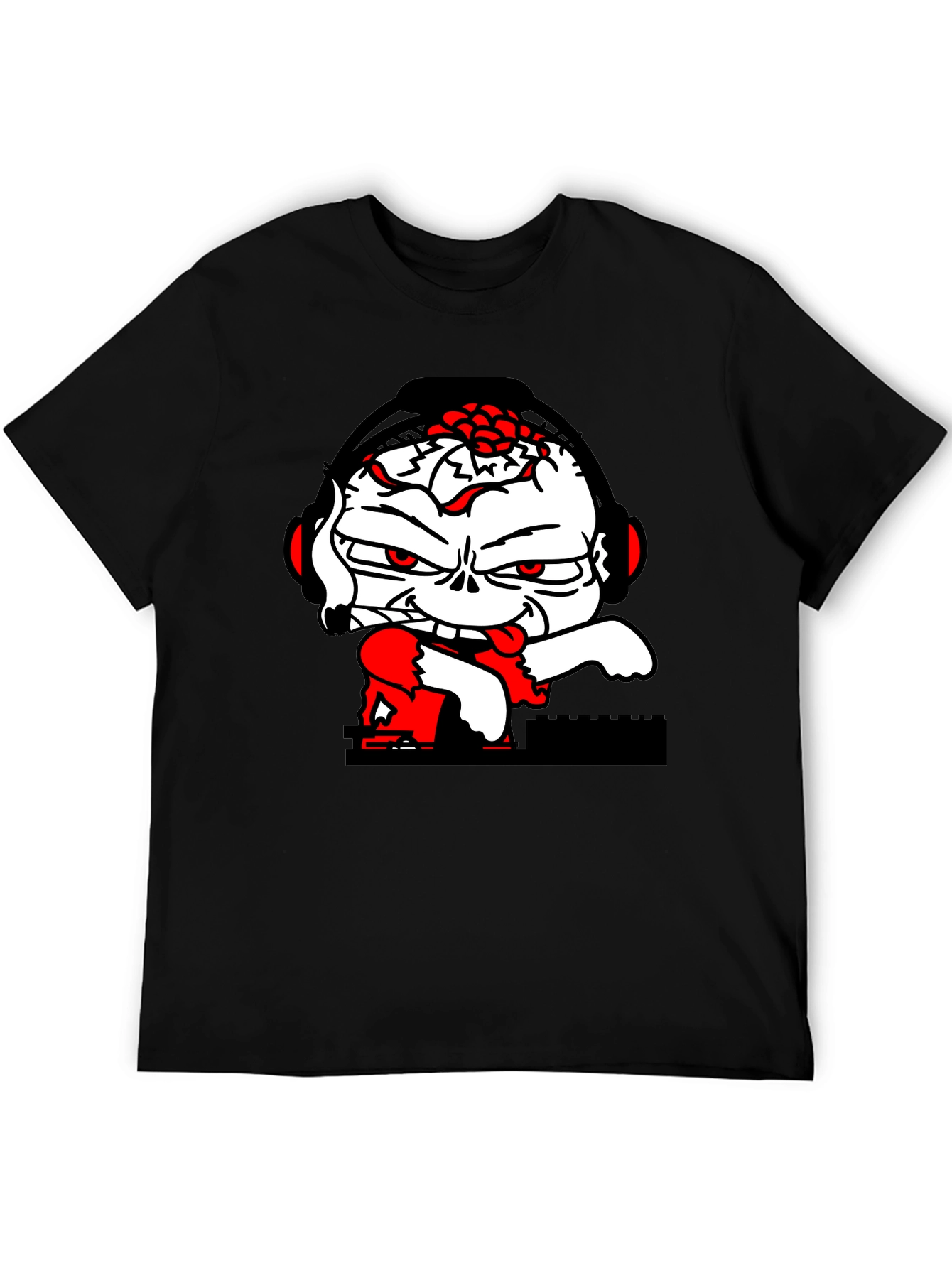 DJ Zombie Graphic Tee - Black Cotton Blend