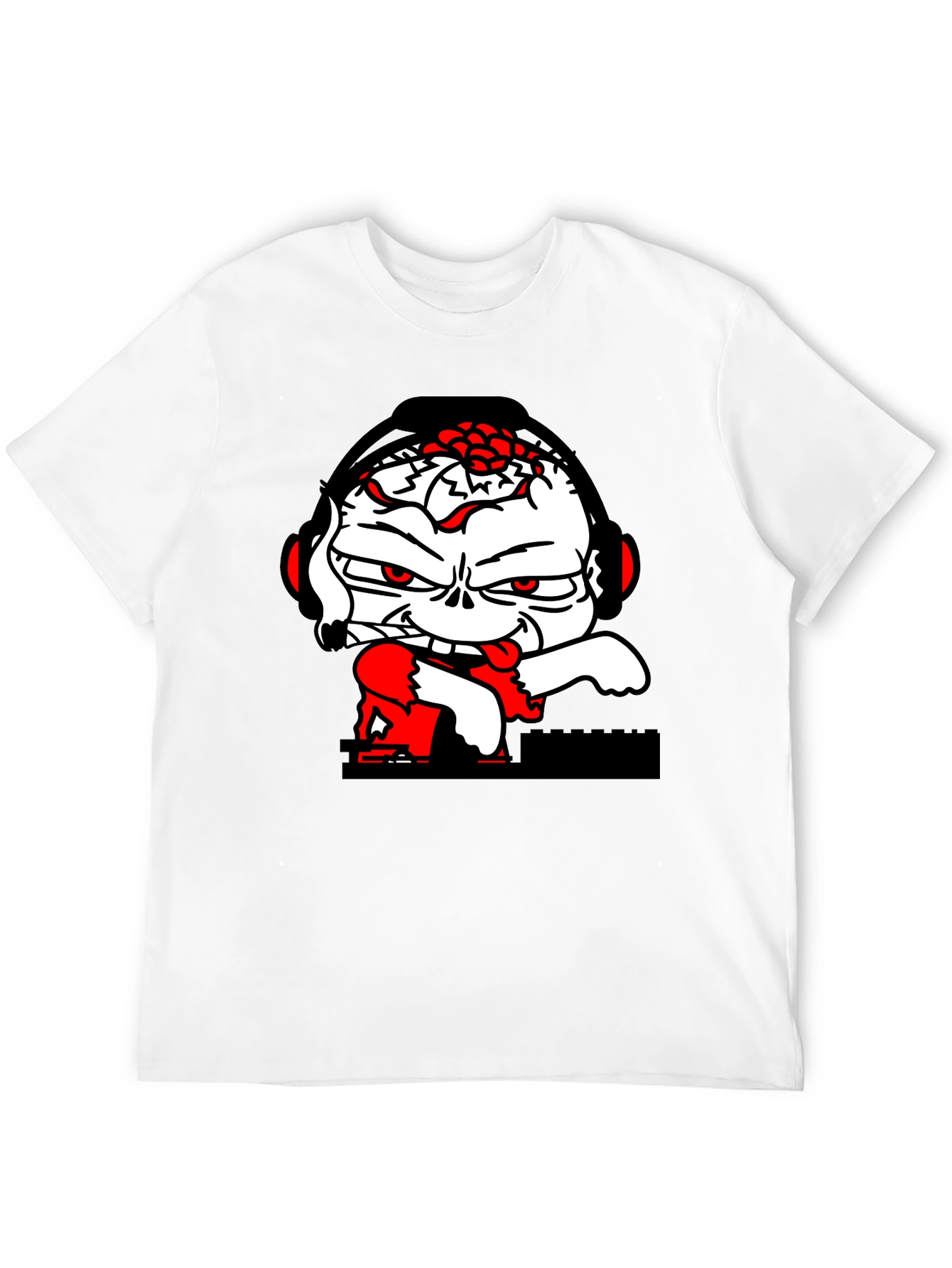DJ Zombie Graphic Tee - Black Cotton Blend