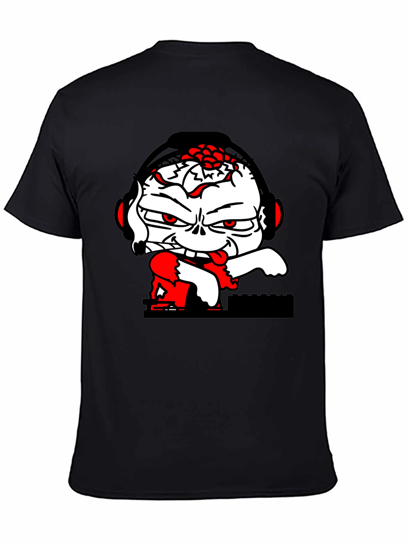 DJ Zombie Graphic Tee - Black Cotton Blend