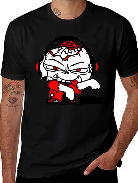 DJ Zombie Graphic Tee - Black Cotton Blend