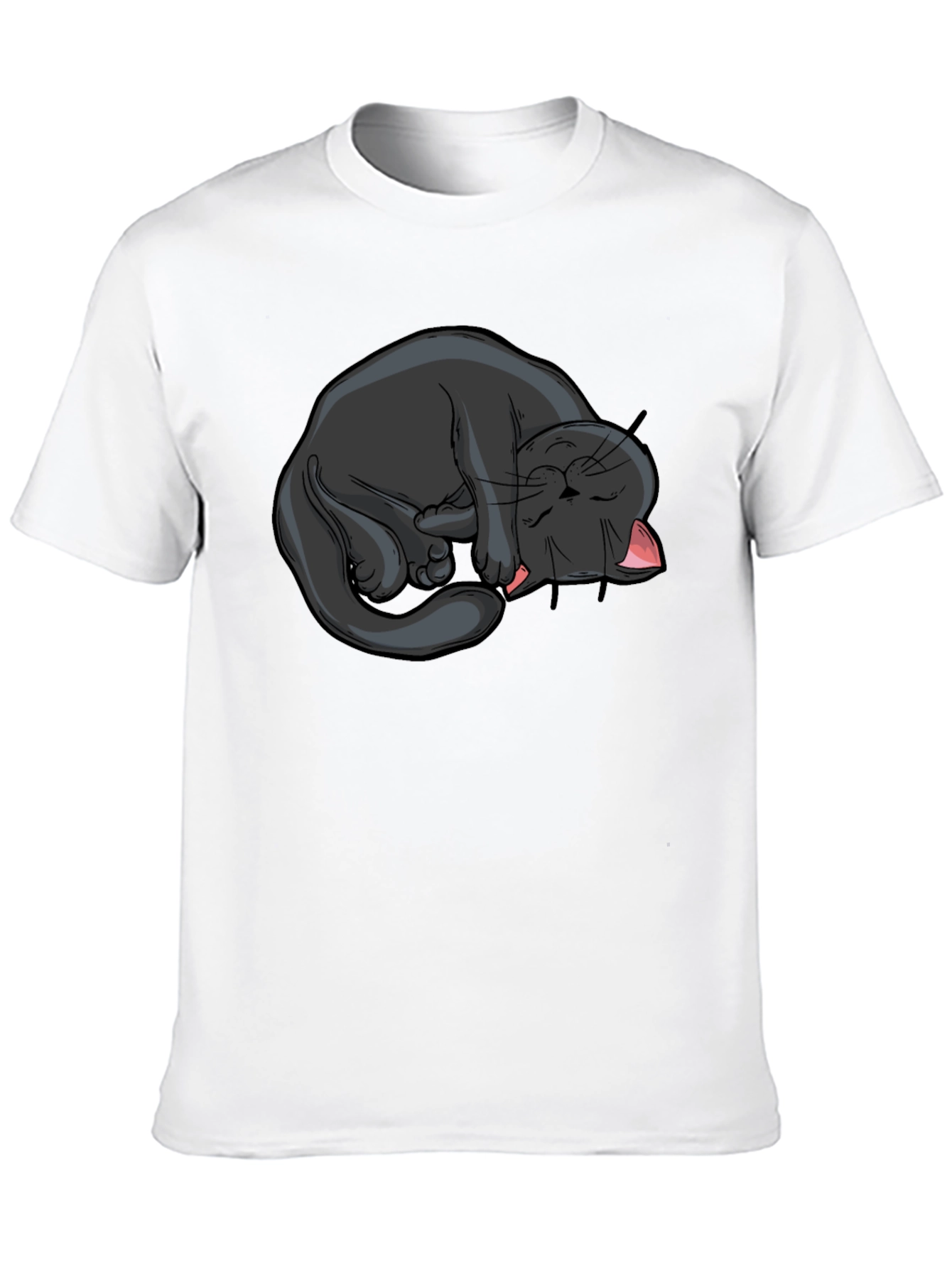 Black Cat Nap Graphic T-Shirt - Soft Cotton Tee