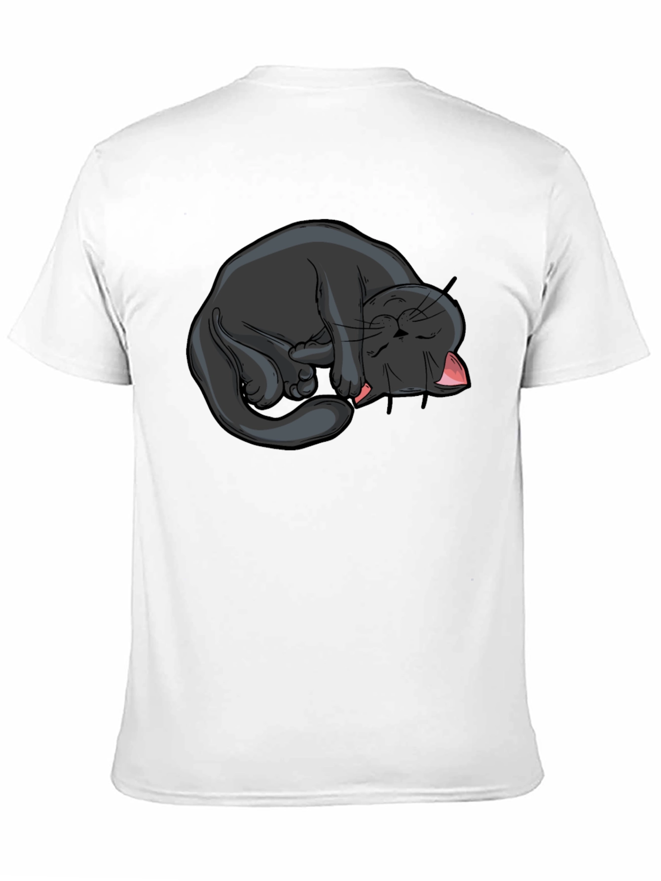 Black Cat Nap Graphic T-Shirt - Soft Cotton Tee