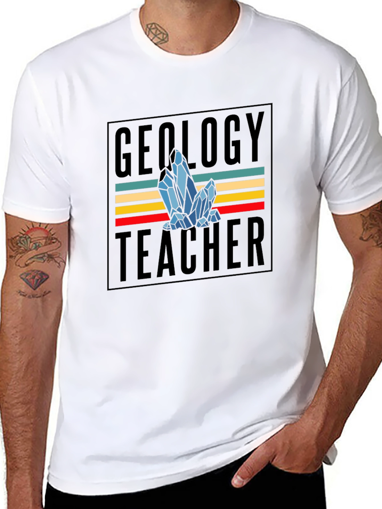 Geology Teacher T-Shirt - Crystal Design