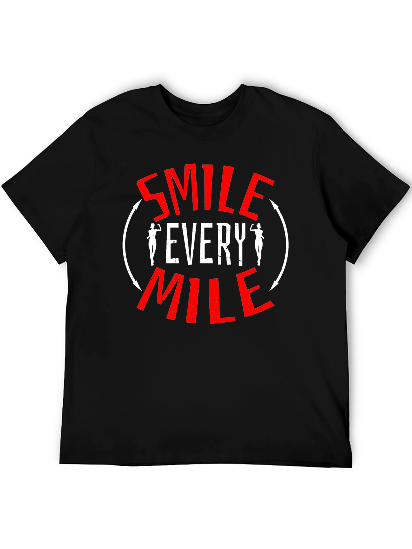 Smile Every Mile T-Shirt - Motivational Fitness Tee