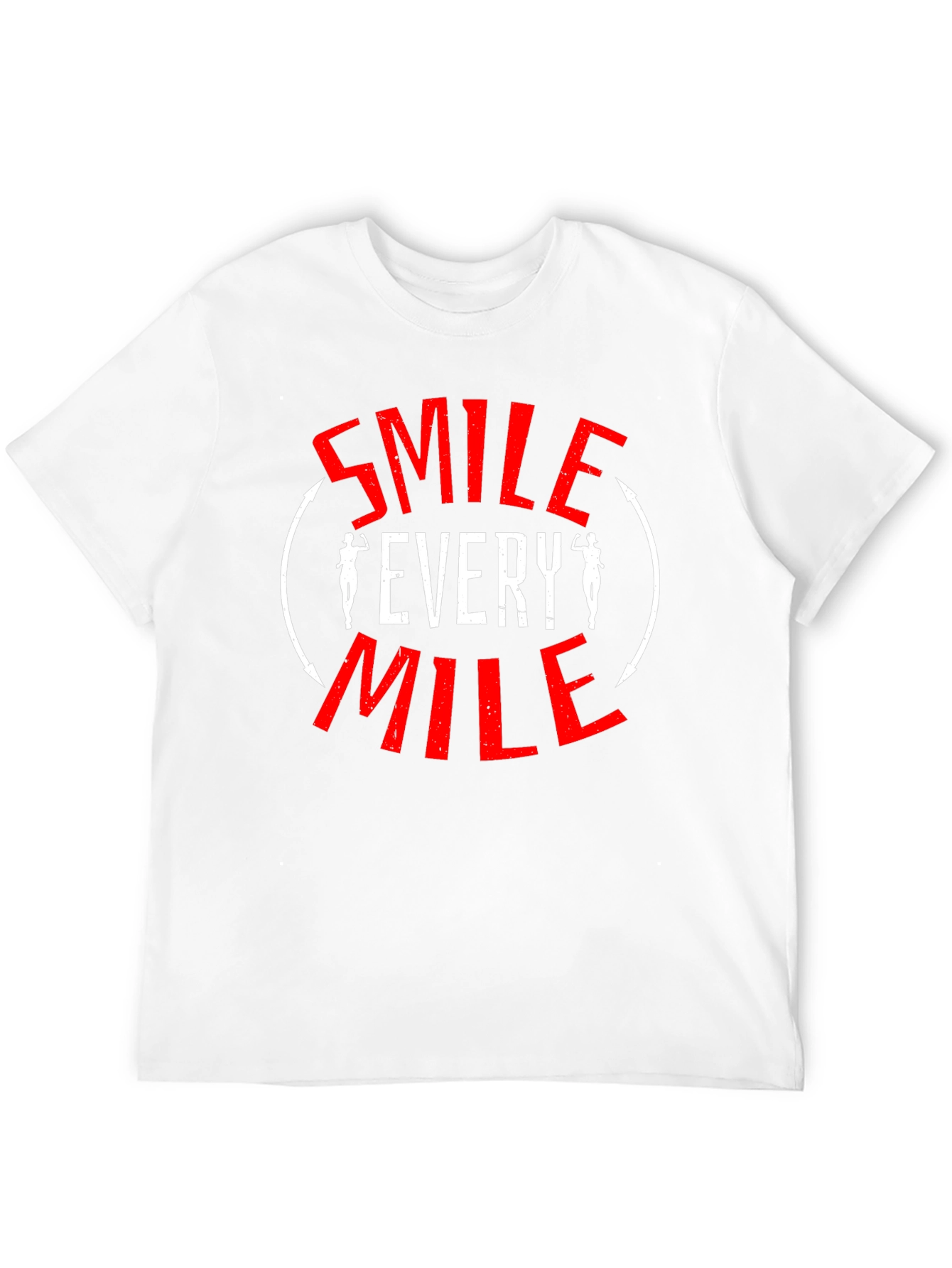 Smile Every Mile T-Shirt - Motivational Fitness Tee