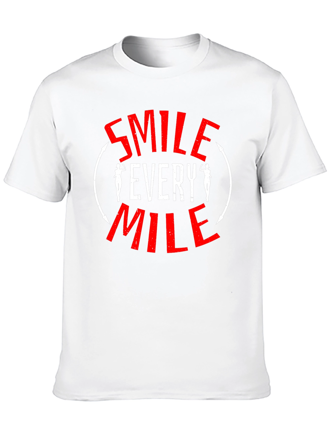 Smile Every Mile T-Shirt - Motivational Fitness Tee