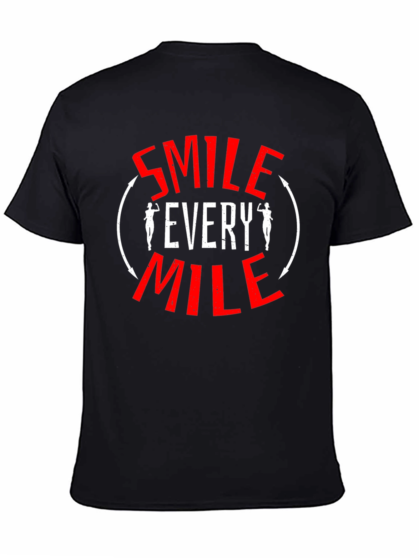 Smile Every Mile T-Shirt - Motivational Fitness Tee