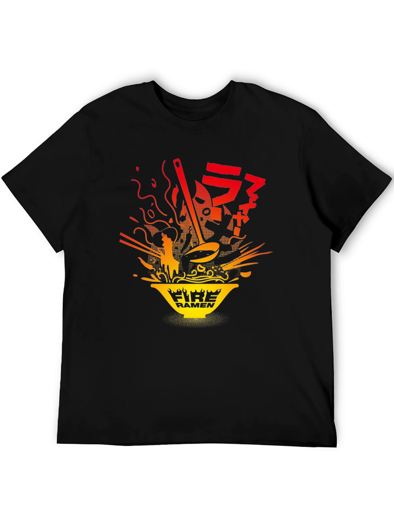 Fire Ramen Graphic Tee - Bold Anime Style