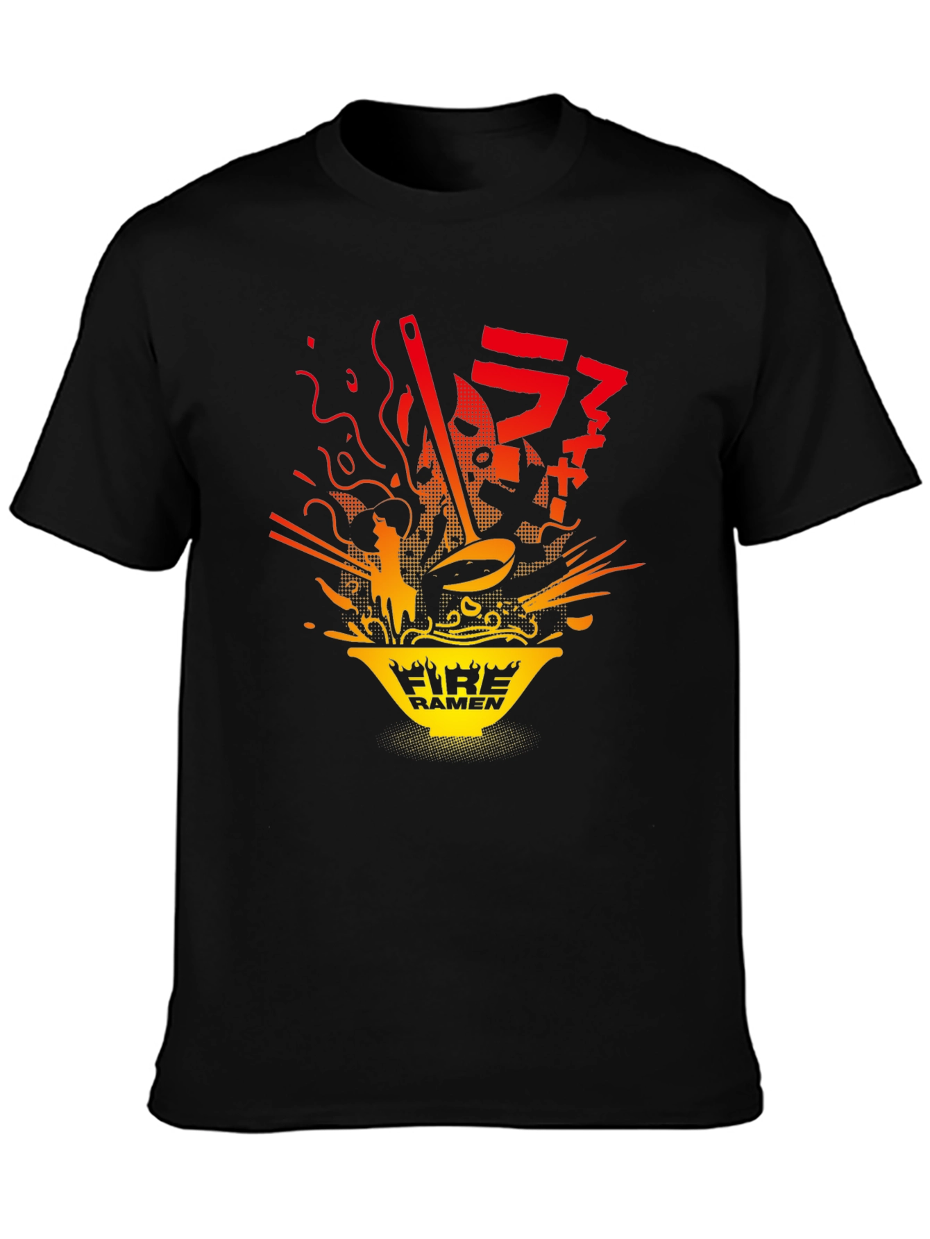 Fire Ramen Graphic Tee - Bold Anime Style