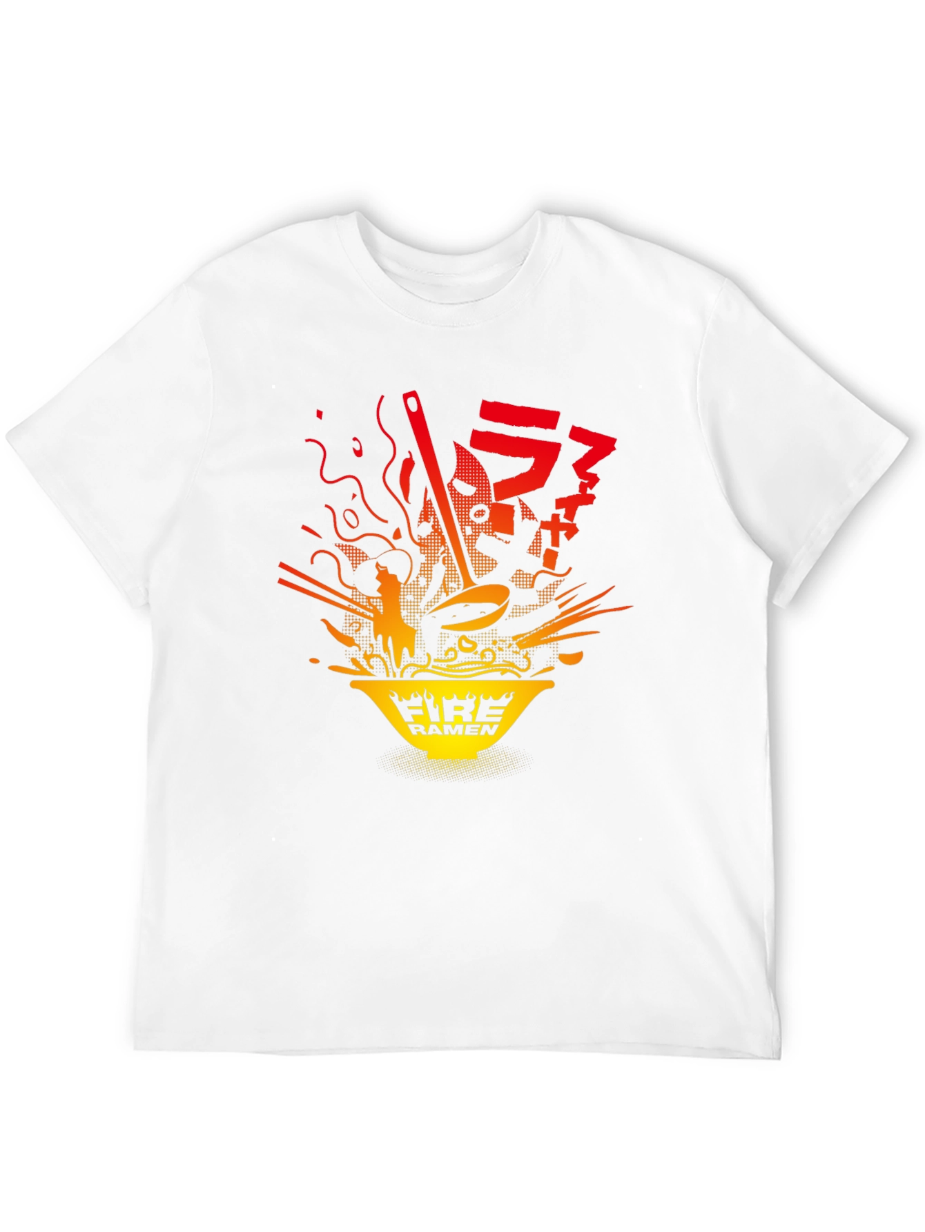 Fire Ramen Graphic Tee - Bold Anime Style