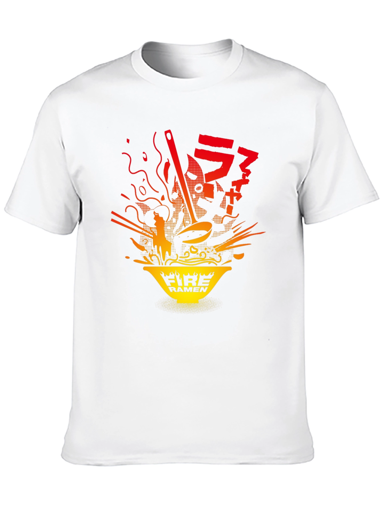 Fire Ramen Graphic Tee - Bold Anime Style