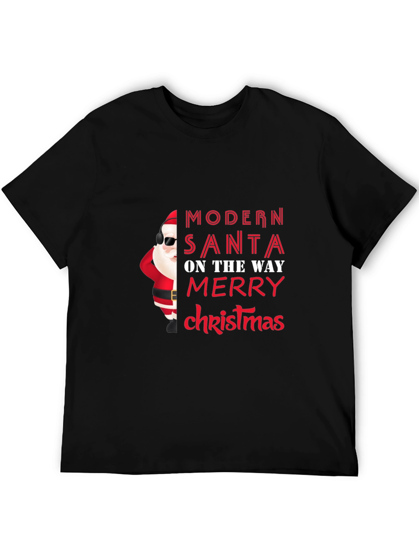 Modern Santa Christmas T-Shirt - Festive Holiday Tee