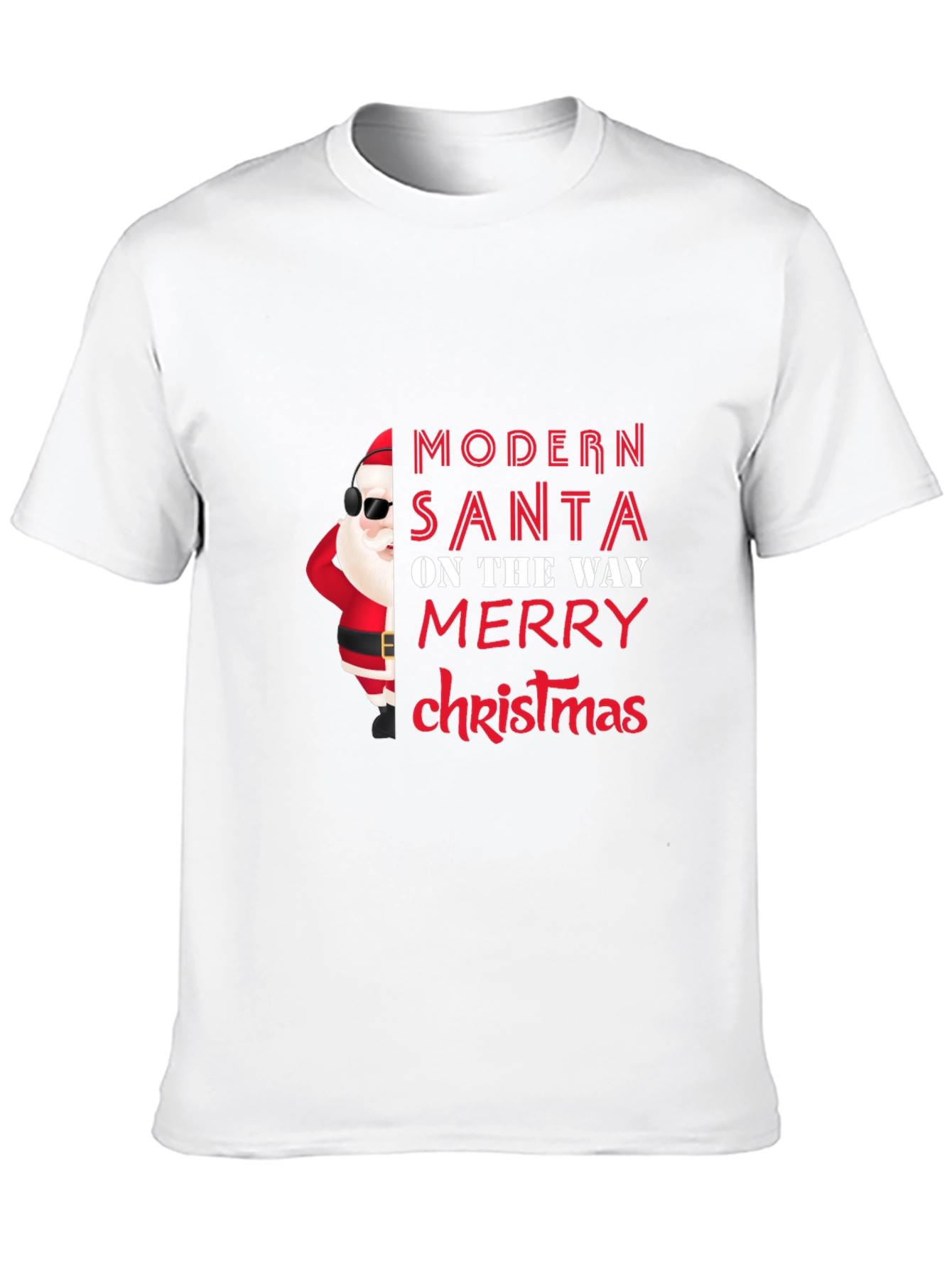 Modern Santa Christmas T-Shirt - Festive Holiday Tee