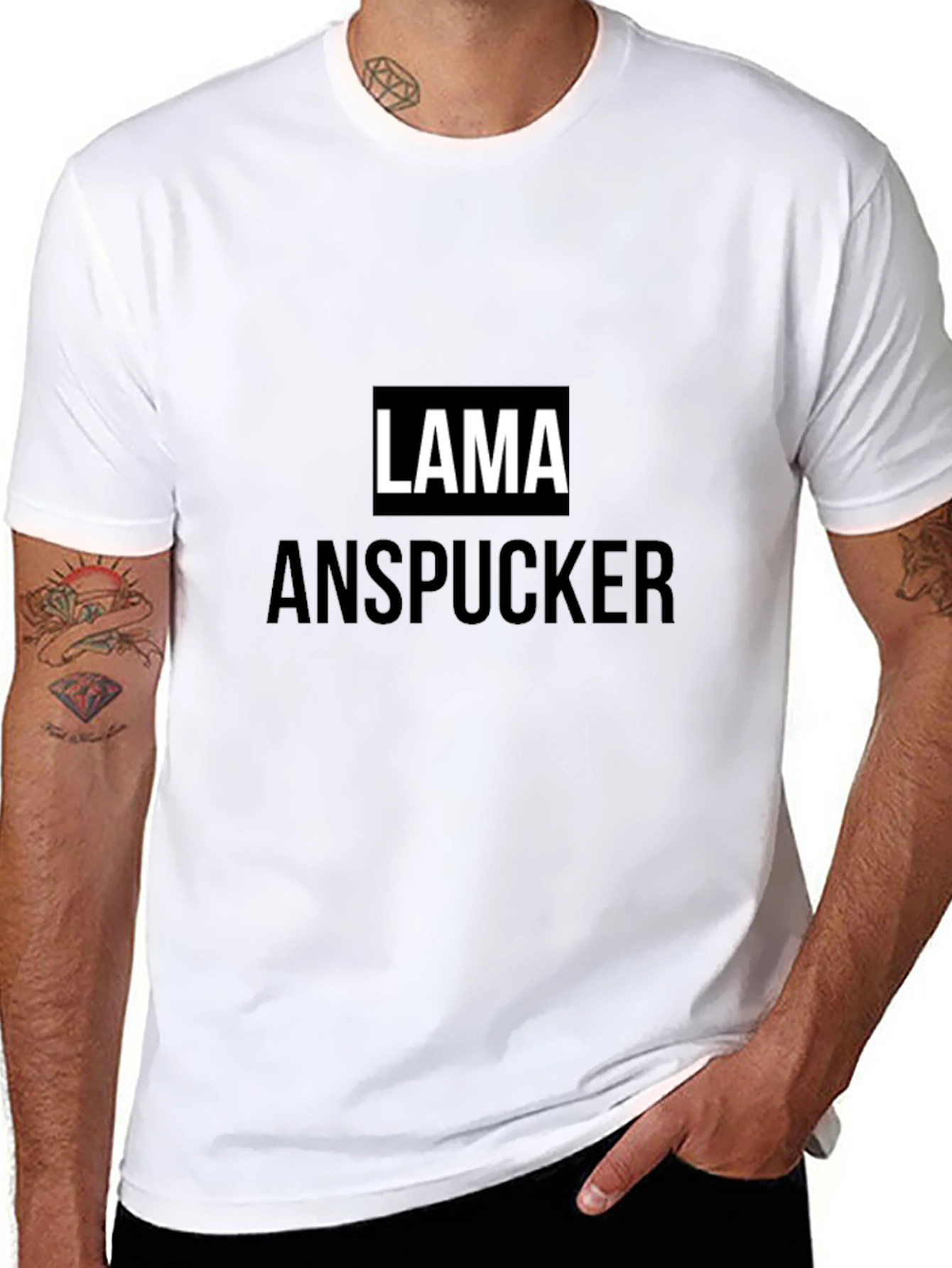 Lama Anspucker Black T-Shirt