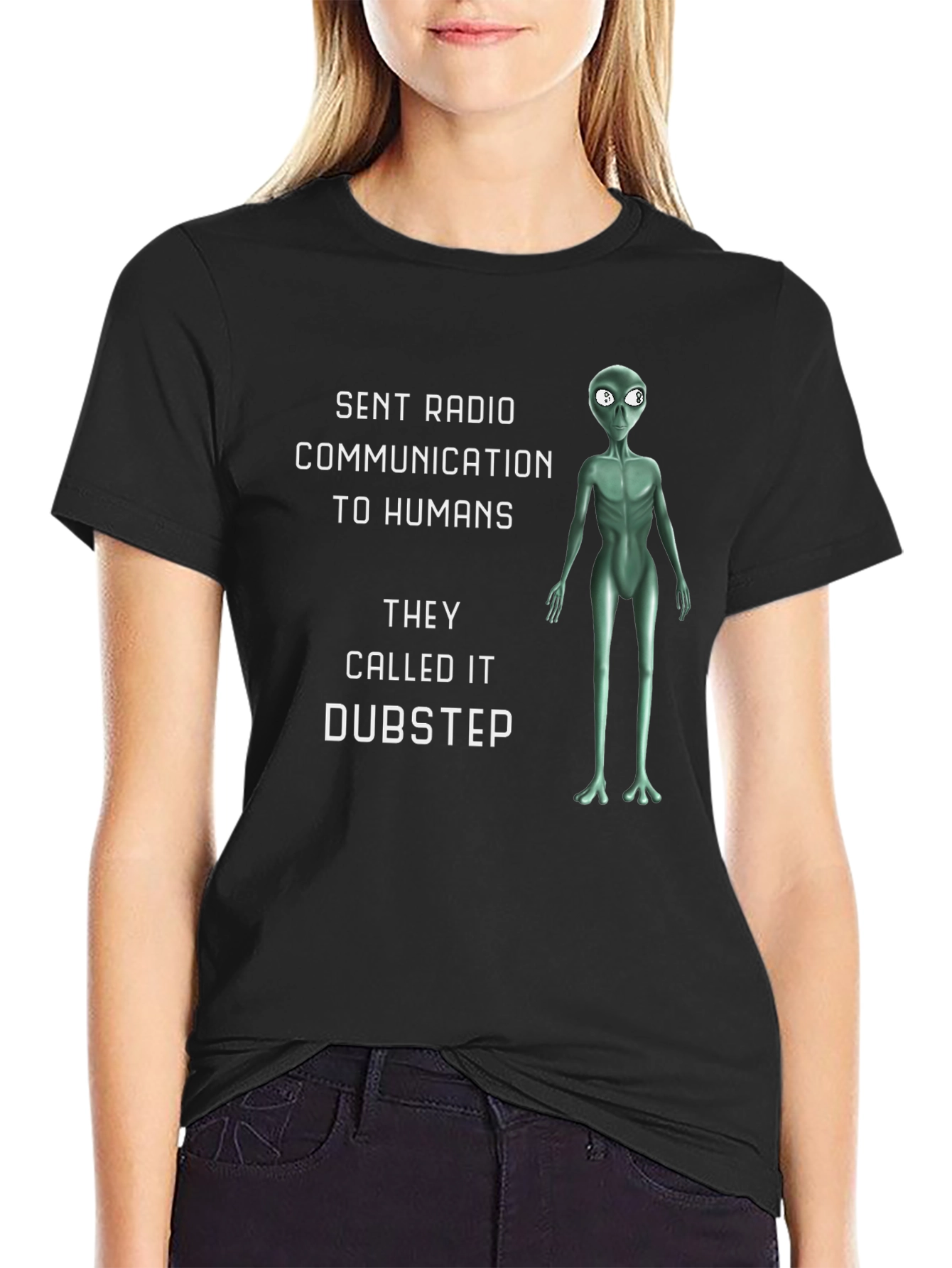 Dubstep Alien T-Shirt - Humorous Sci-Fi Design