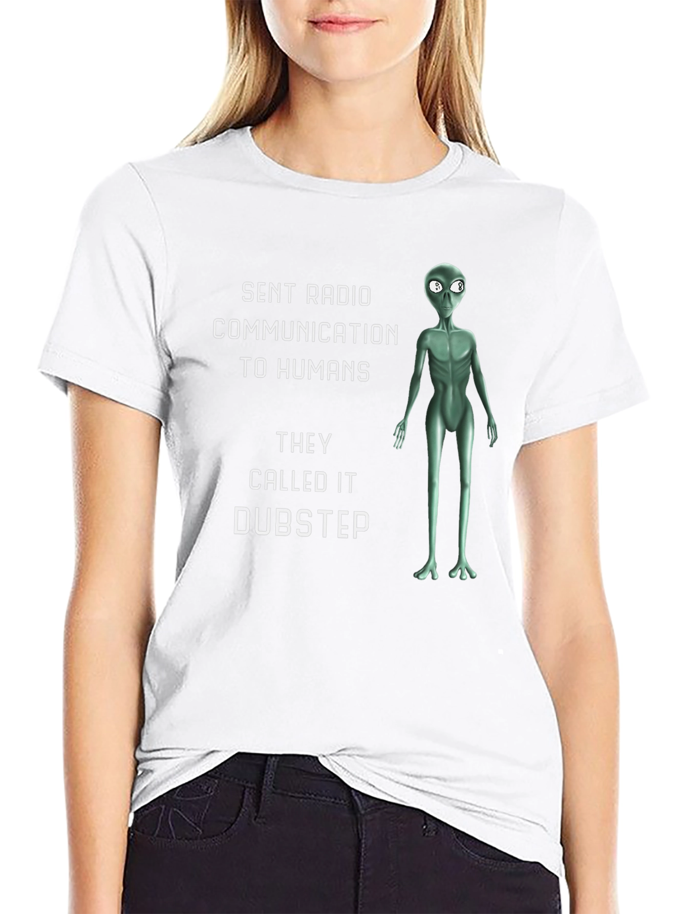Dubstep Alien T-Shirt - Humorous Sci-Fi Design