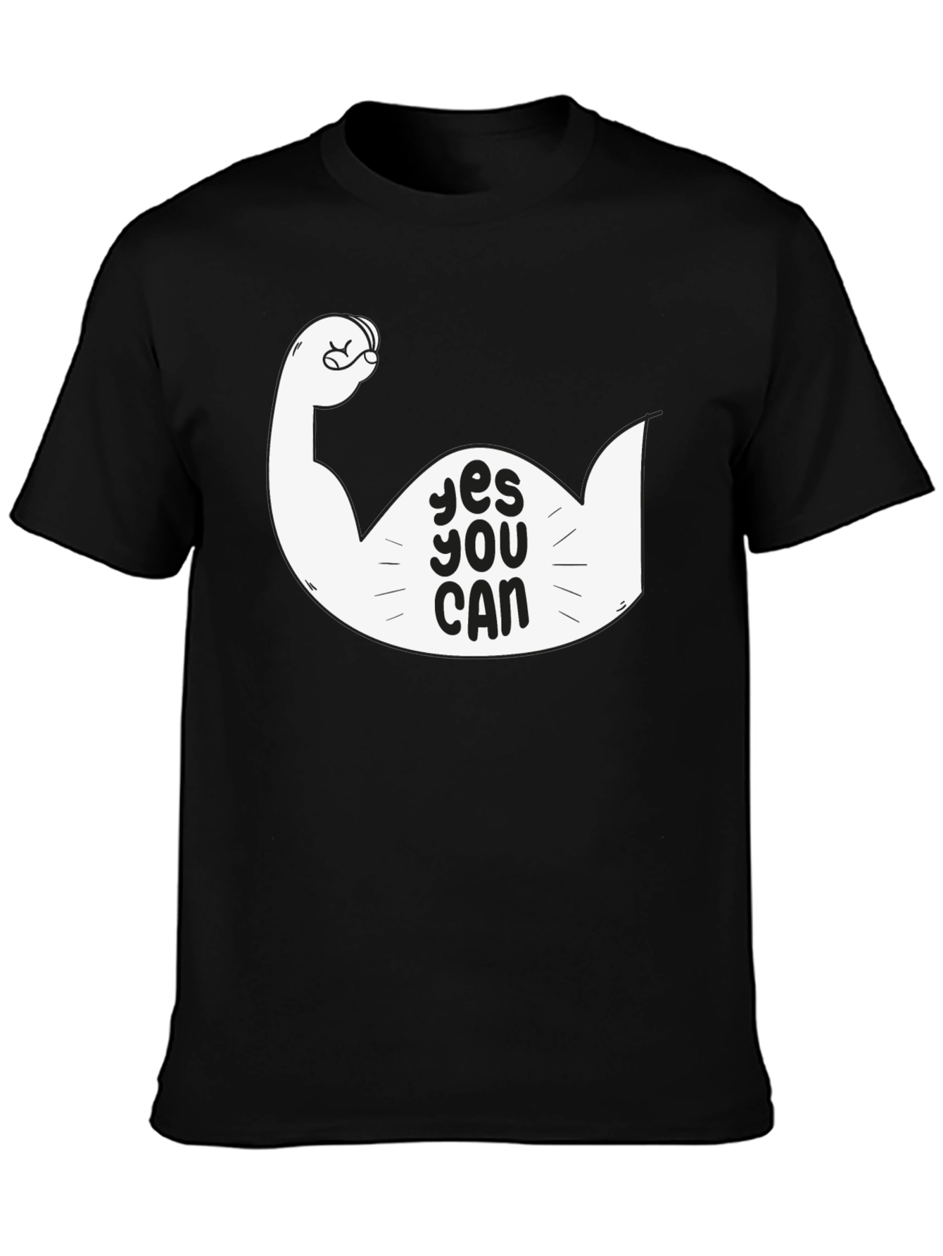 Yes You Can Graphic Tee - Motivational Black T-Shirt