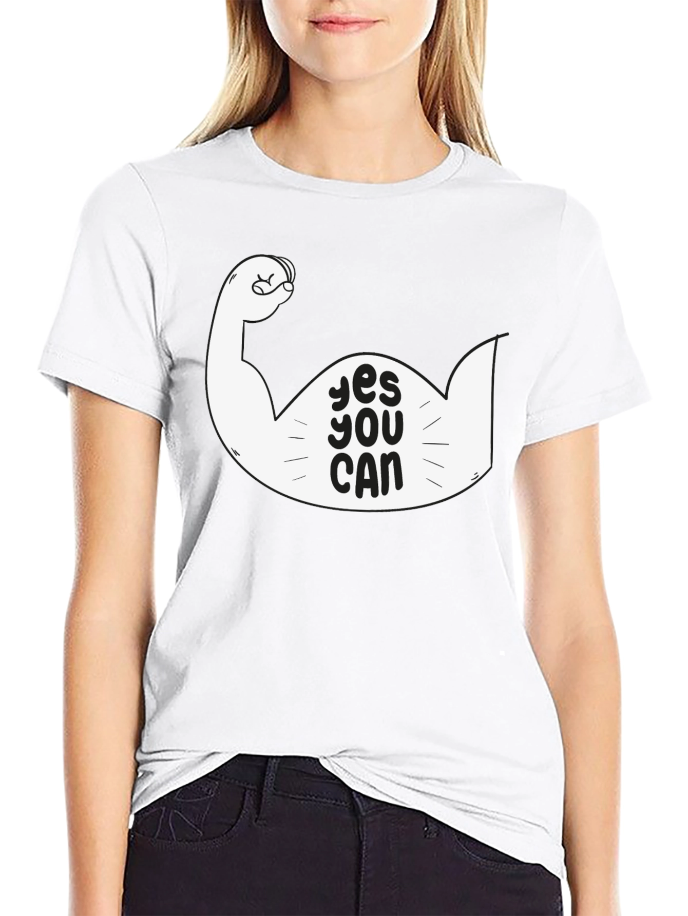 Yes You Can Graphic Tee - Motivational Black T-Shirt