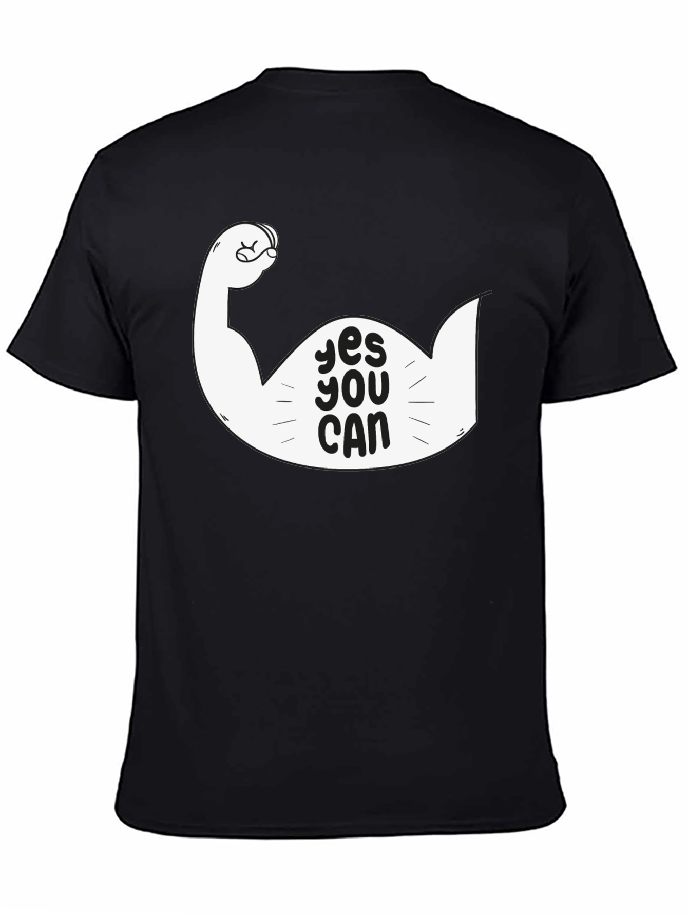 Yes You Can Graphic Tee - Motivational Black T-Shirt