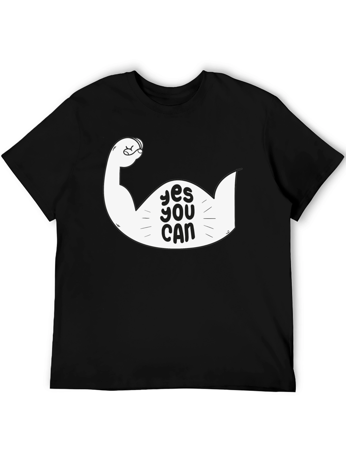 Yes You Can Graphic Tee - Motivational Black T-Shirt