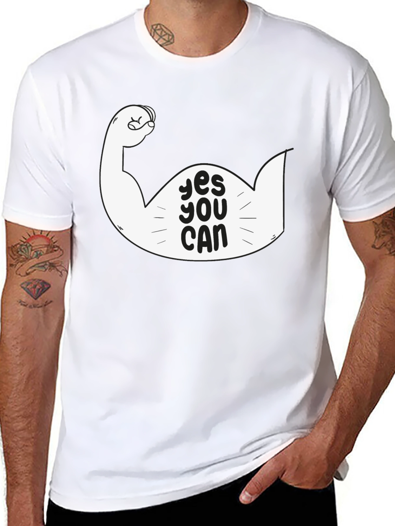 Yes You Can Graphic Tee - Motivational Black T-Shirt