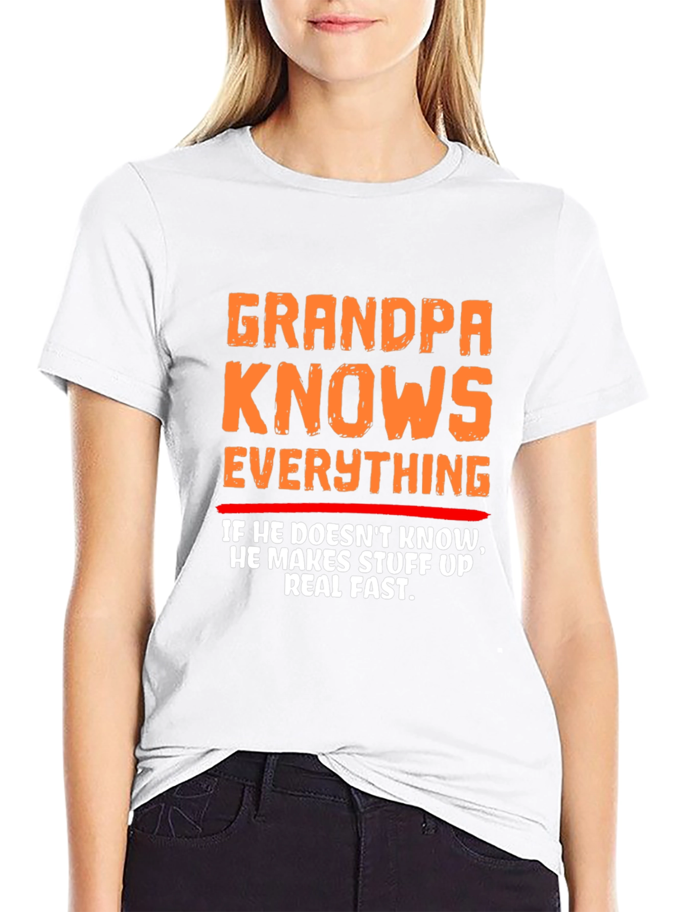 Grandpa Knows Everything Funny Graphic T-Shirt