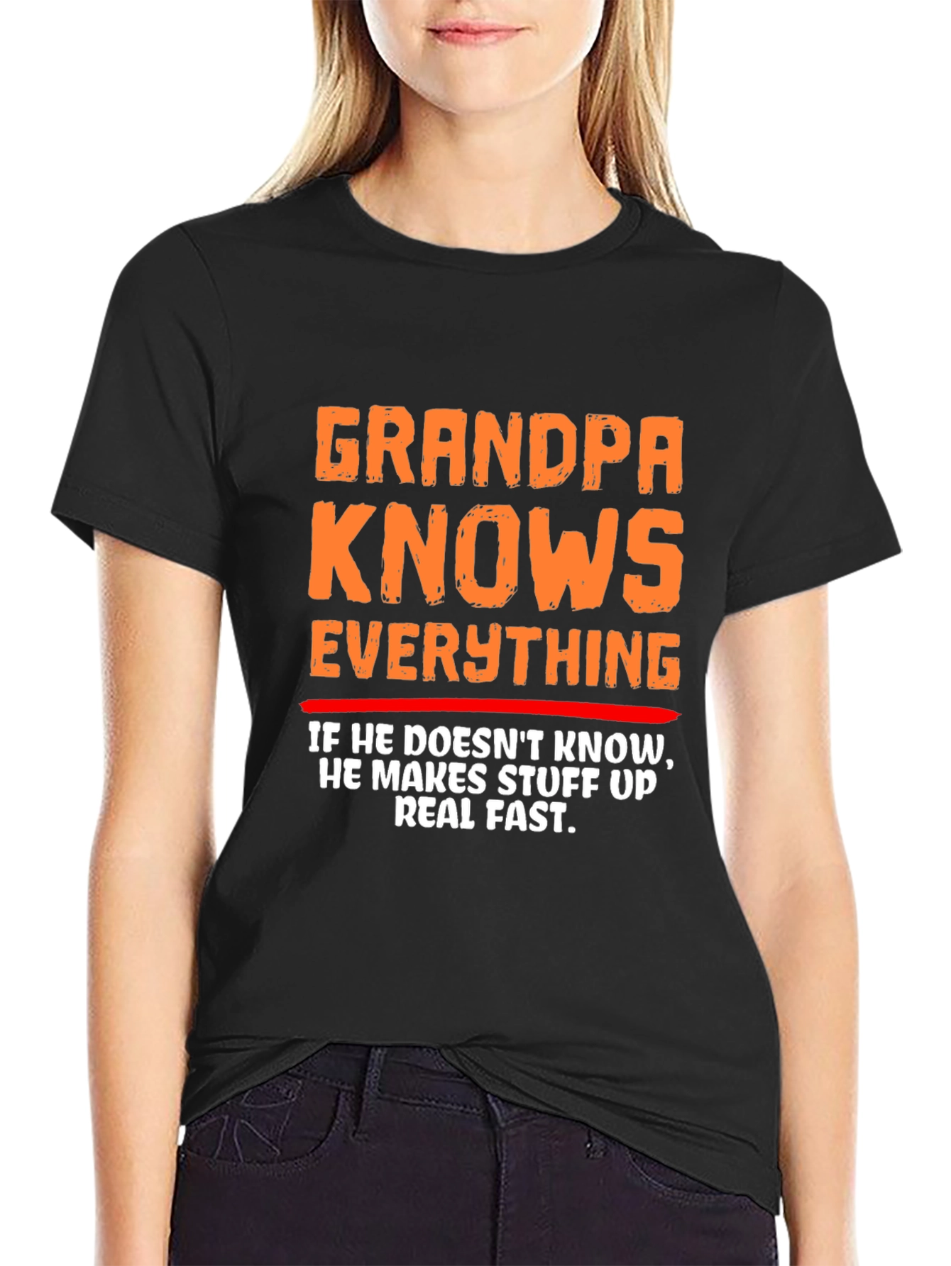 Grandpa Knows Everything Funny Graphic T-Shirt