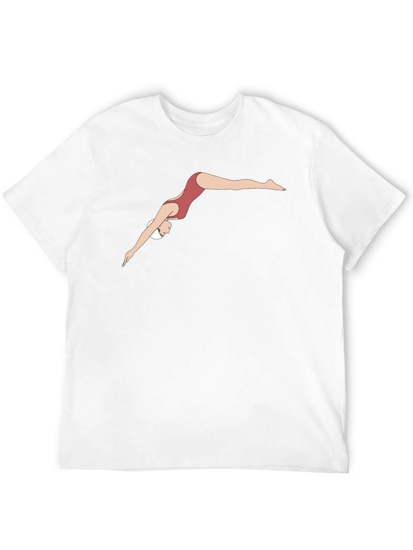 Diving Woman Graphic Tee - Black Cotton T-Shirt