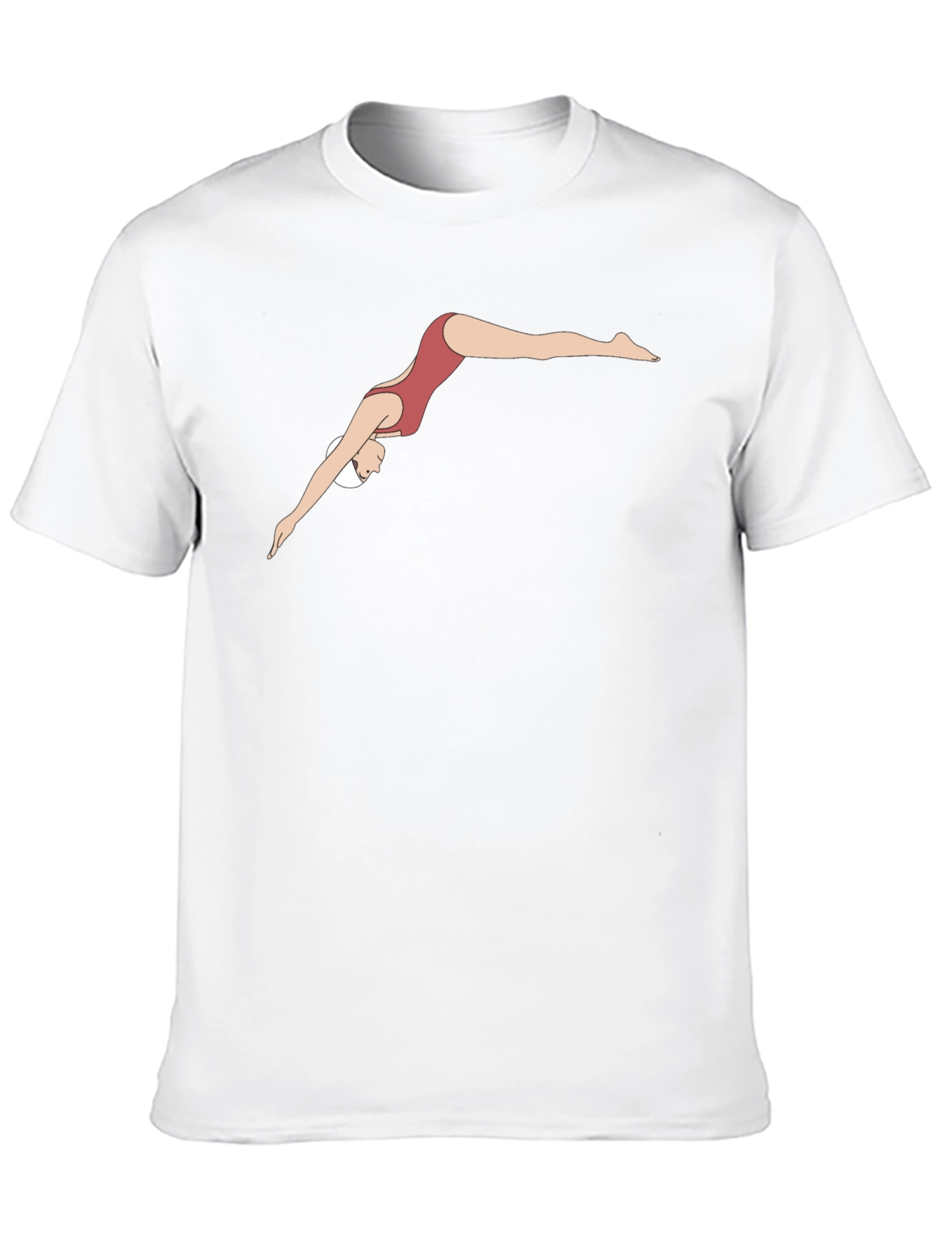 Diving Woman Graphic Tee - Black Cotton T-Shirt
