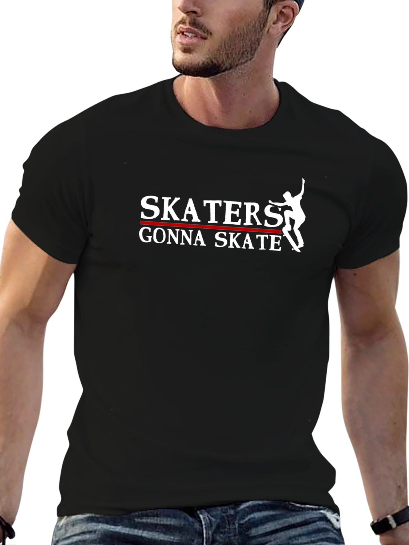 Skaters Gonna Skate Graphic Tee - Black