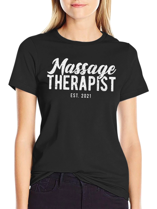 Massage Therapist Est. 2021 Black T-Shirt