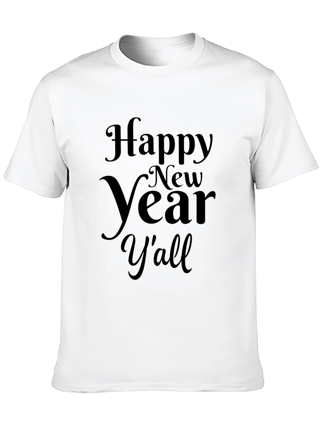 Happy New Year Yall Graphic Tee - Black