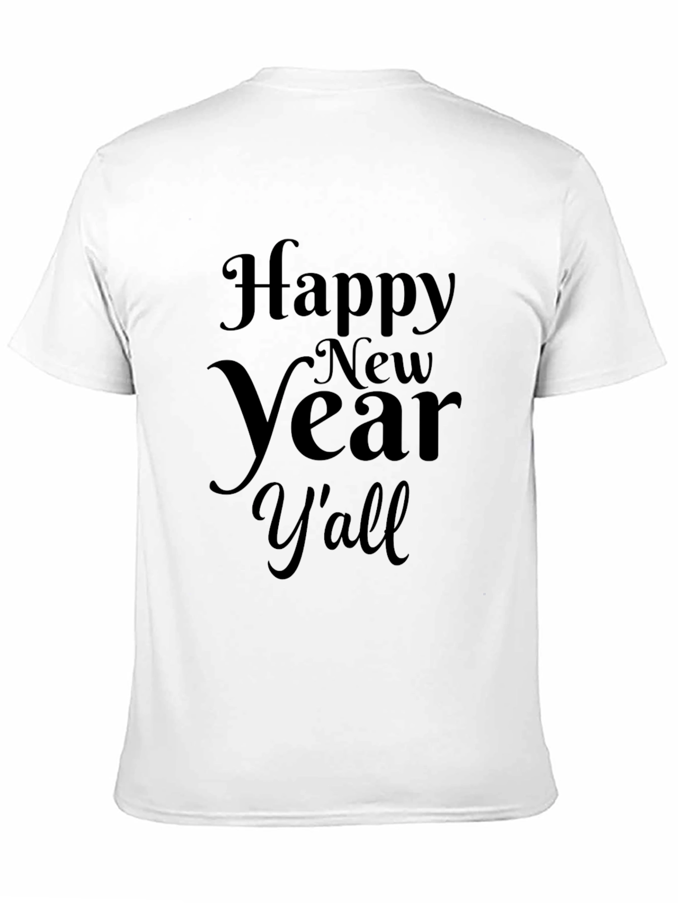 Happy New Year Yall Graphic Tee - Black