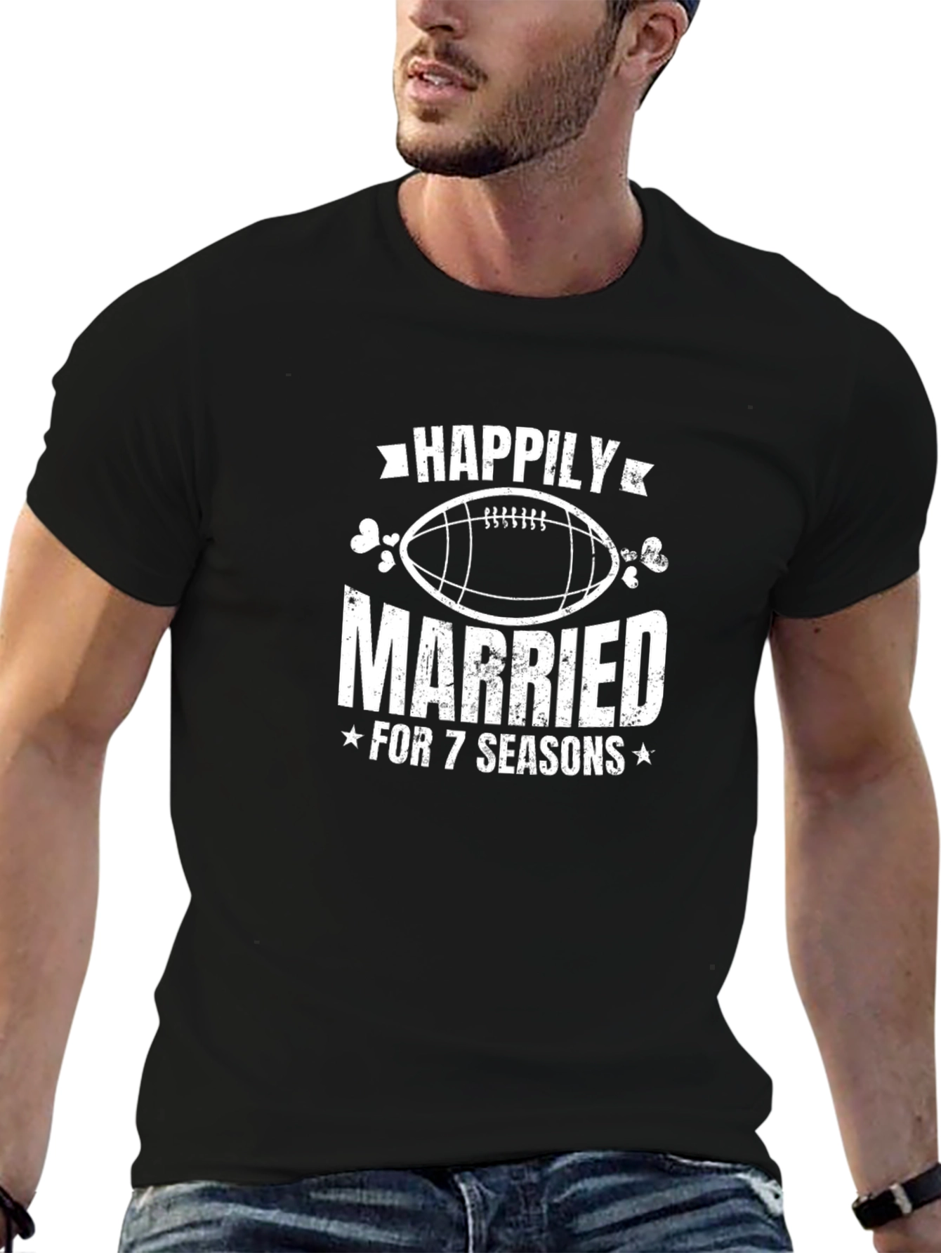 Happily Married 7 Seasons Football T-Shirt