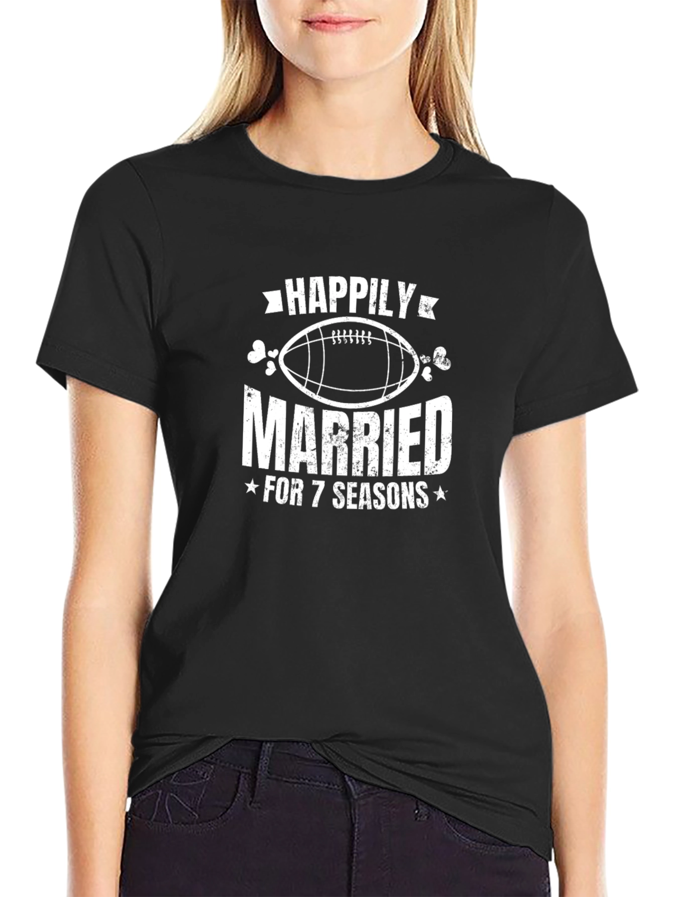 Happily Married 7 Seasons Football T-Shirt