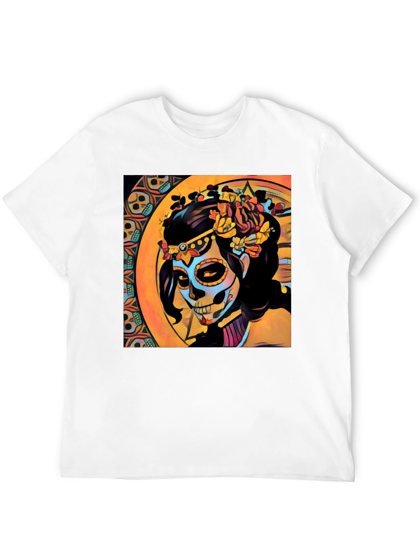 Day of the Dead Sugar Skull Art T-Shirt