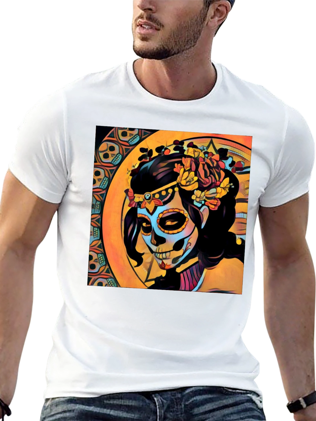 Day of the Dead Sugar Skull Art T-Shirt