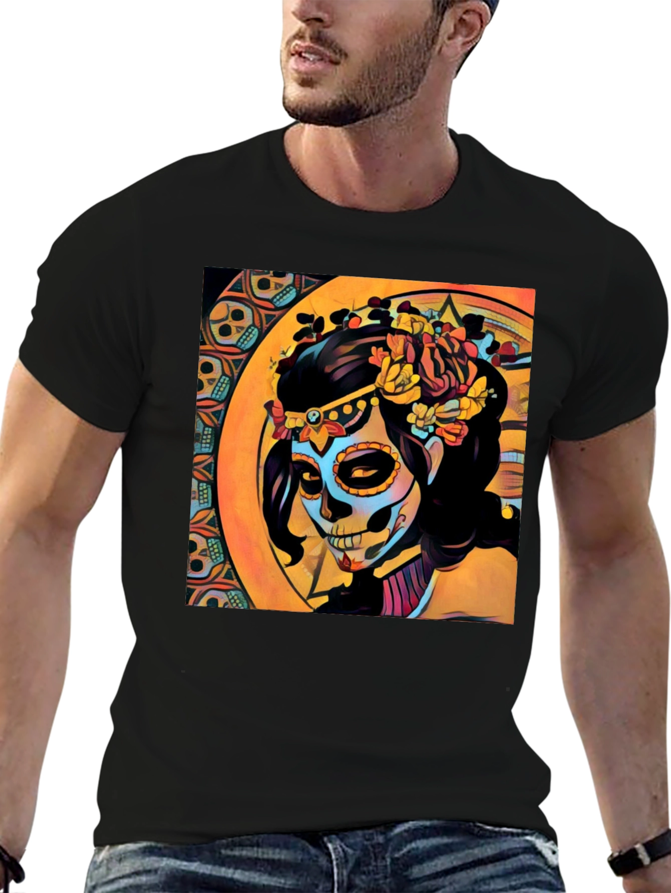 Day of the Dead Sugar Skull Art T-Shirt